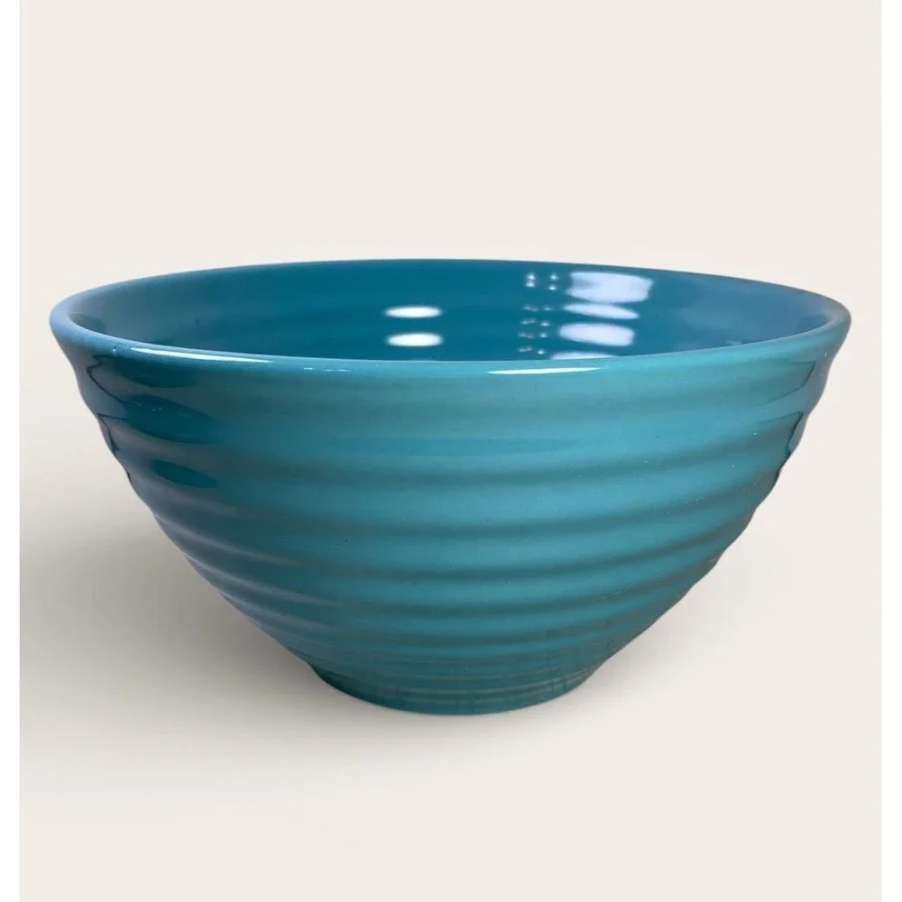 Pioneer Woman Turquoise Stoneware Mixing Bowl 7” Ribbed Replacement